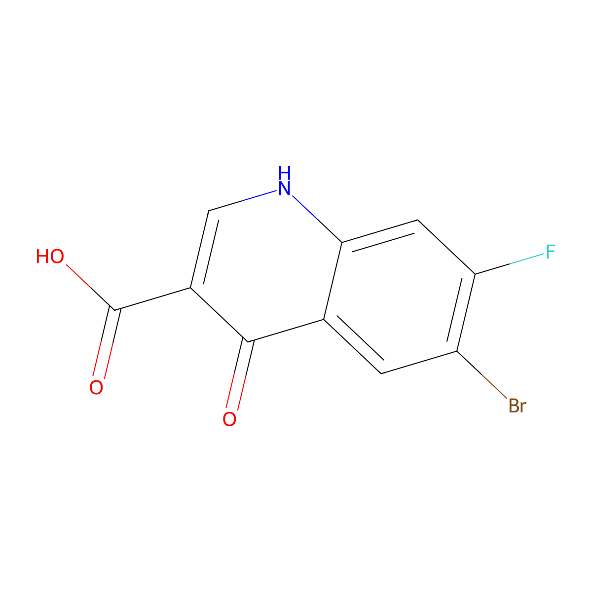 6-Bromo-7-fluoro-4-oxo-1,4-dihydroquinoline-3-carboxylic acid molecular structure, CAS 1565946-72-6