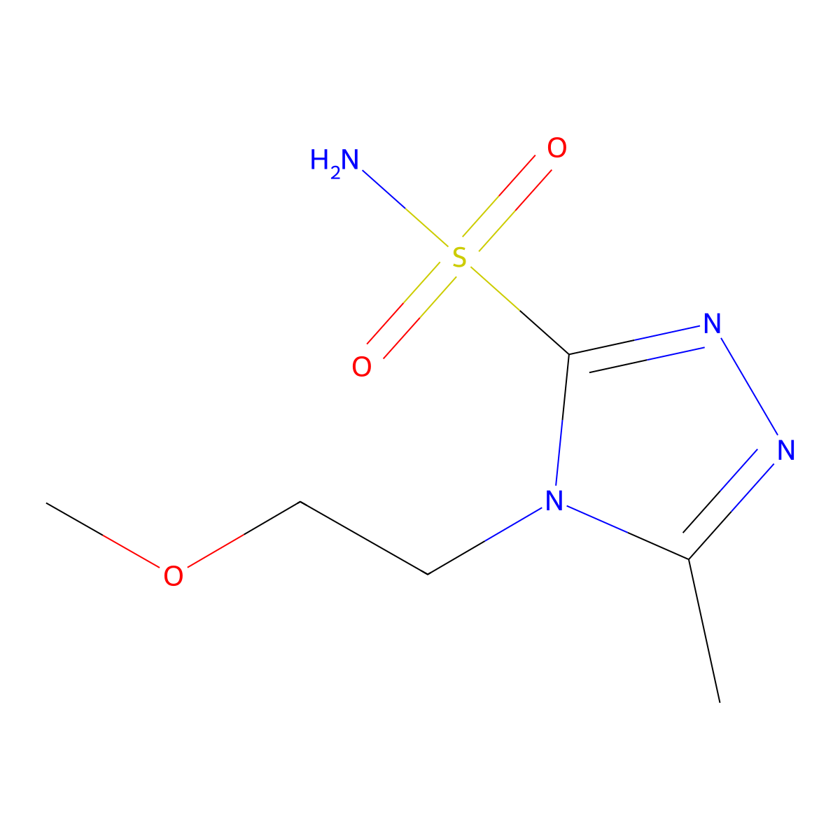 4-(2-methoxyethyl)-5-methyl-4H-1,2,4-triazole-3-sulfonamide molecular structure, CAS 1565948-97-1