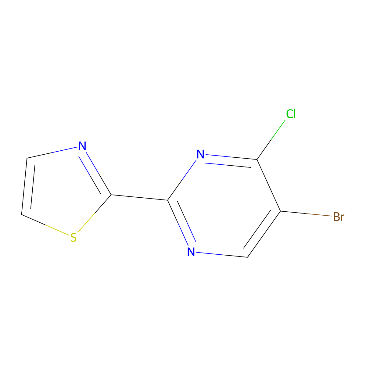 2-(5-Bromo-4-chloropyrimidin-2-yl)thiazole molecular structure, CAS 1565960-27-1