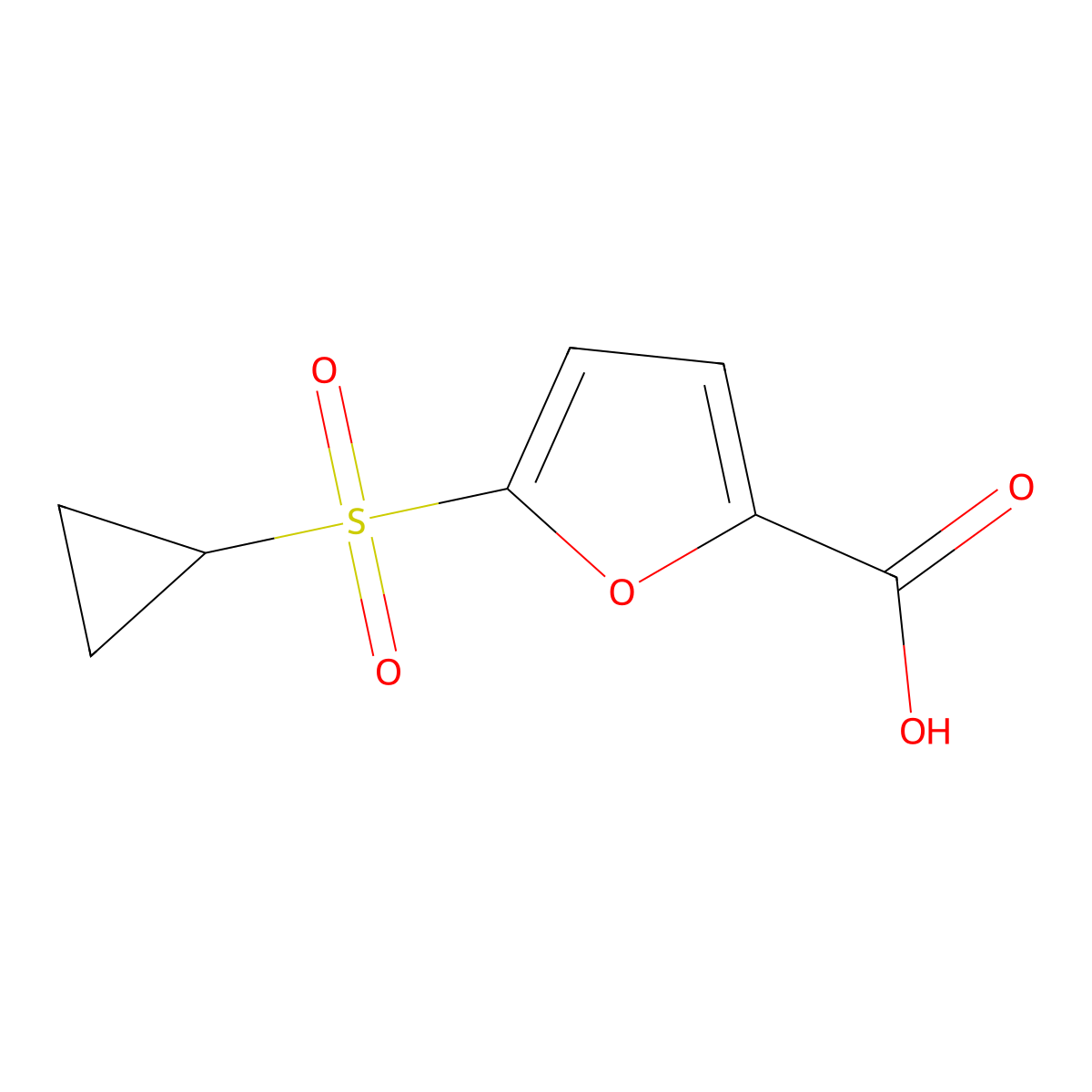 5-(Cyclopropylsulfonyl)furan-2-carboxylic acid molecular structure, CAS 1565962-97-1