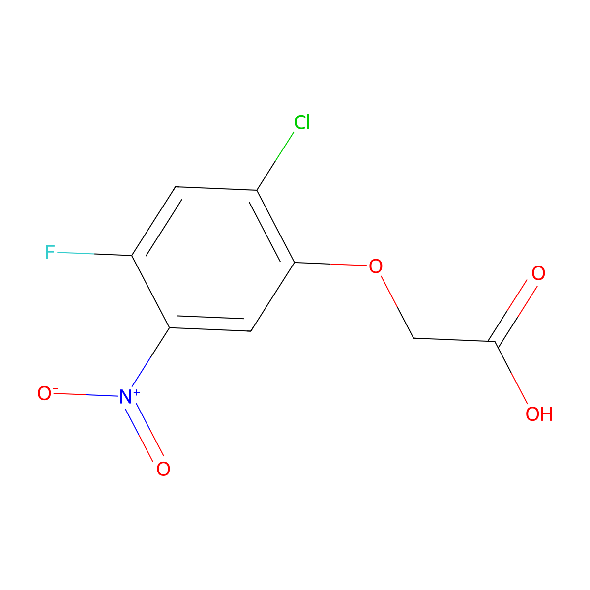 2-(2-Chloro-4-fluoro-5-nitrophenoxy)acetic acid molecular structure, CAS 156597-29-4