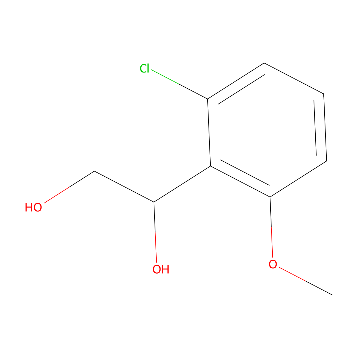 1-(2-Chloro-6-methoxyphenyl)ethane-1,2-diol molecular structure, CAS 1565977-46-9