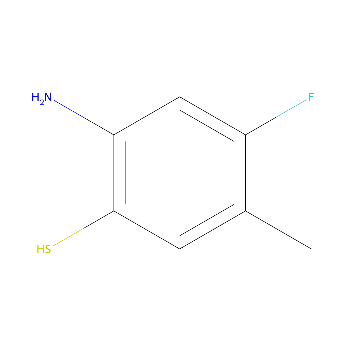 2-Amino-4-fluoro-5-methylbenzene-1-thiol molecular structure, CAS 1565977-92-5