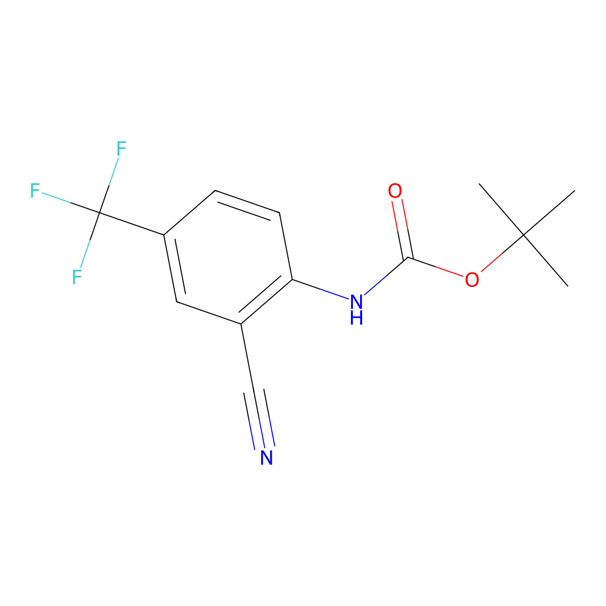 tert-butyl N-[2-cyano-4-(trifluoromethyl)phenyl]carbamate molecular structure, CAS 1565979-05-6