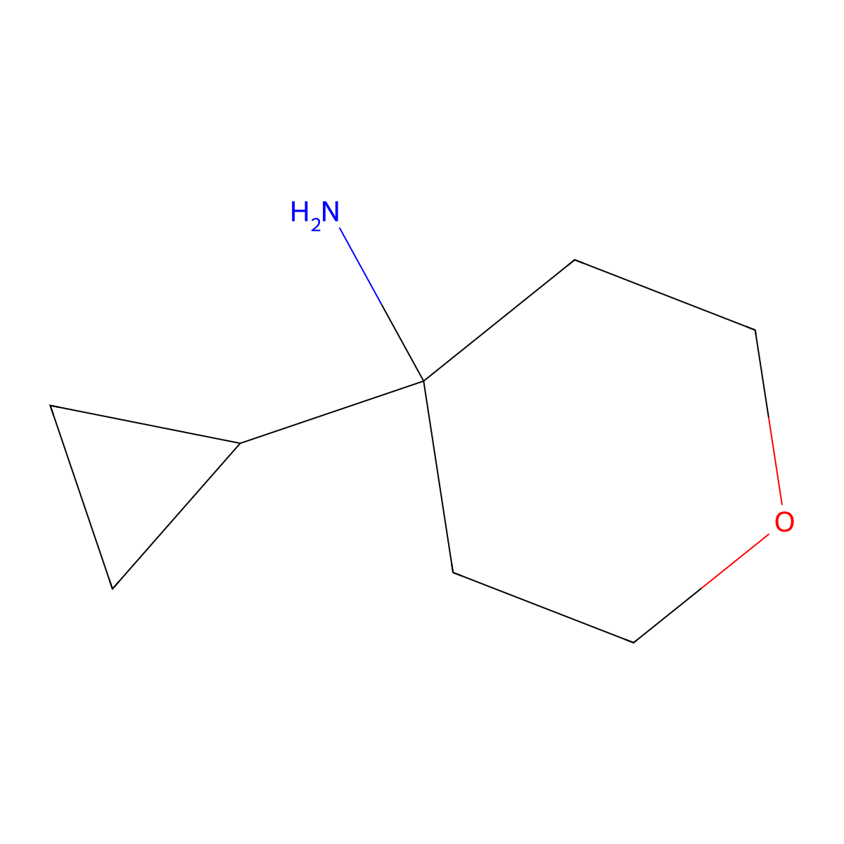 4-Cyclopropyloxan-4-amine molecular structure, CAS 1565979-69-2