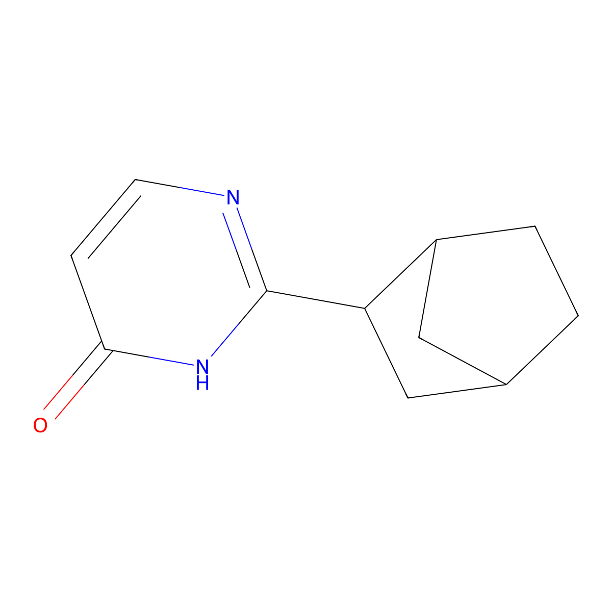 2-{Bicyclo[2.2.1]heptan-2-yl}-3,4-dihydropyrimidin-4-one molecular structure, CAS 1565981-58-9