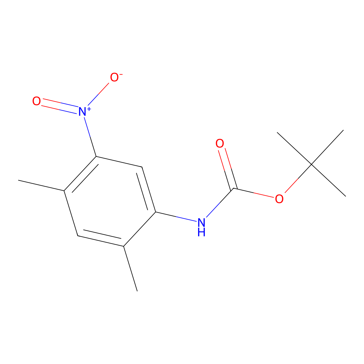 tert-butyl N-(2,4-dimethyl-5-nitrophenyl)carbamate molecular structure, CAS 1565982-32-2