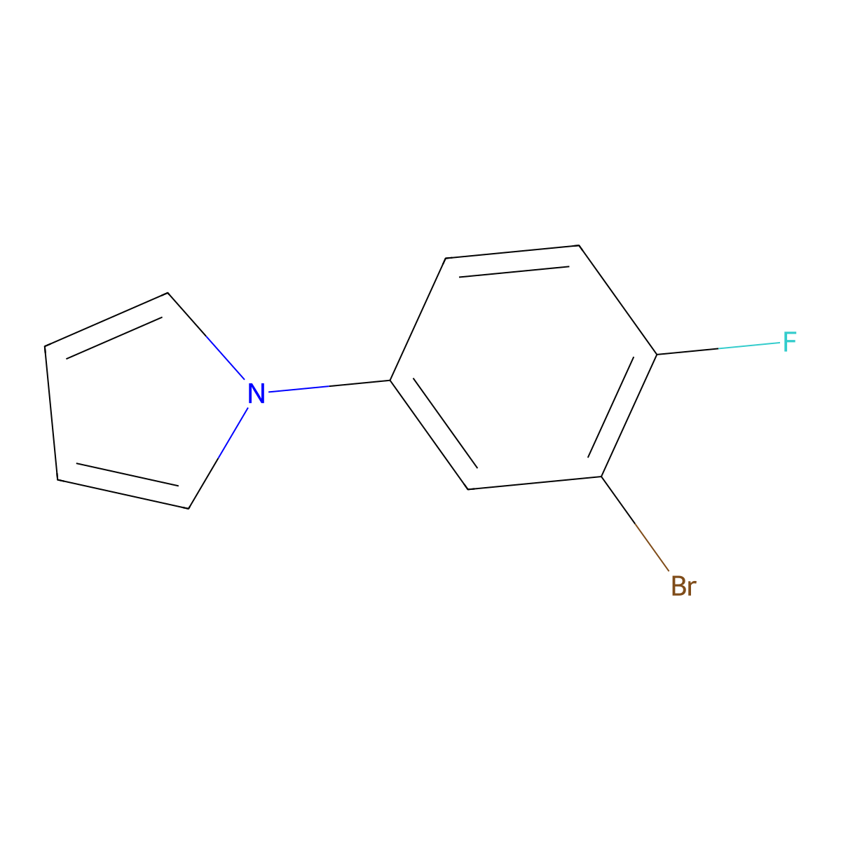 1-(3-Bromo-4-fluorophenyl)-1H-pyrrole molecular structure, CAS 1565984-98-6