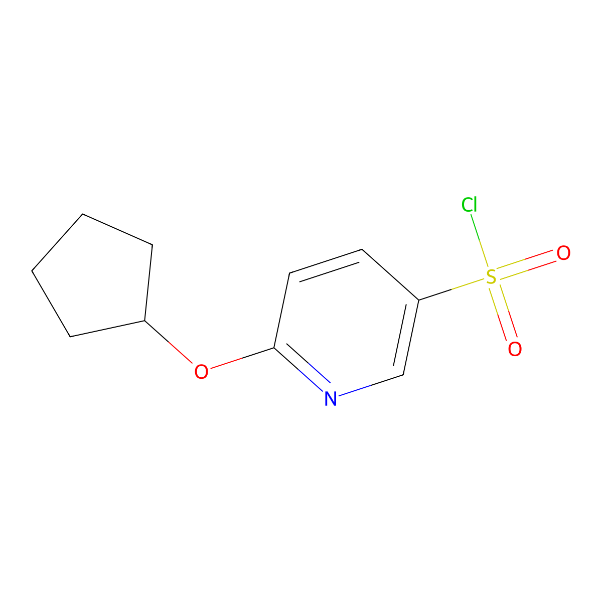 6-(Cyclopentyloxy)pyridine-3-sulfonyl chloride molecular structure, CAS 1565999-97-4