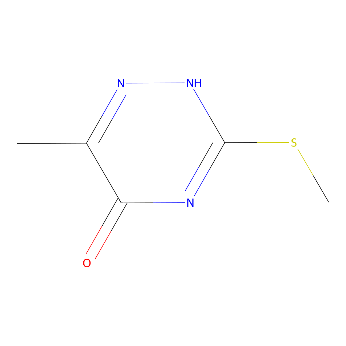 6-methyl-3-methylsulfanyl-2H-1,2,4-triazin-5-one molecular structure, CAS 1566-32-1