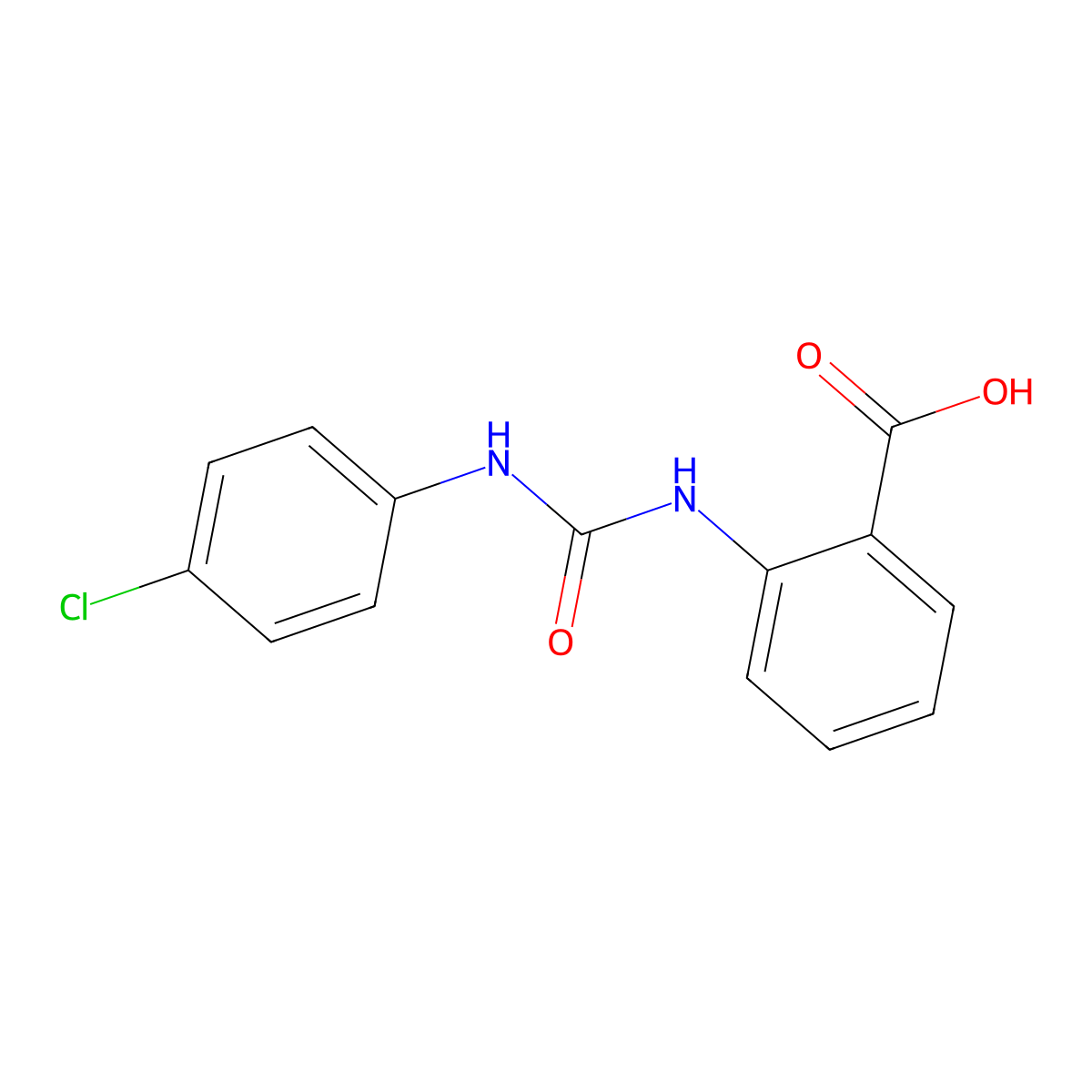 1-(2-Carboxyphenyl)-3-(4-chlorophenyl)urea molecular structure, CAS 1566-89-8
