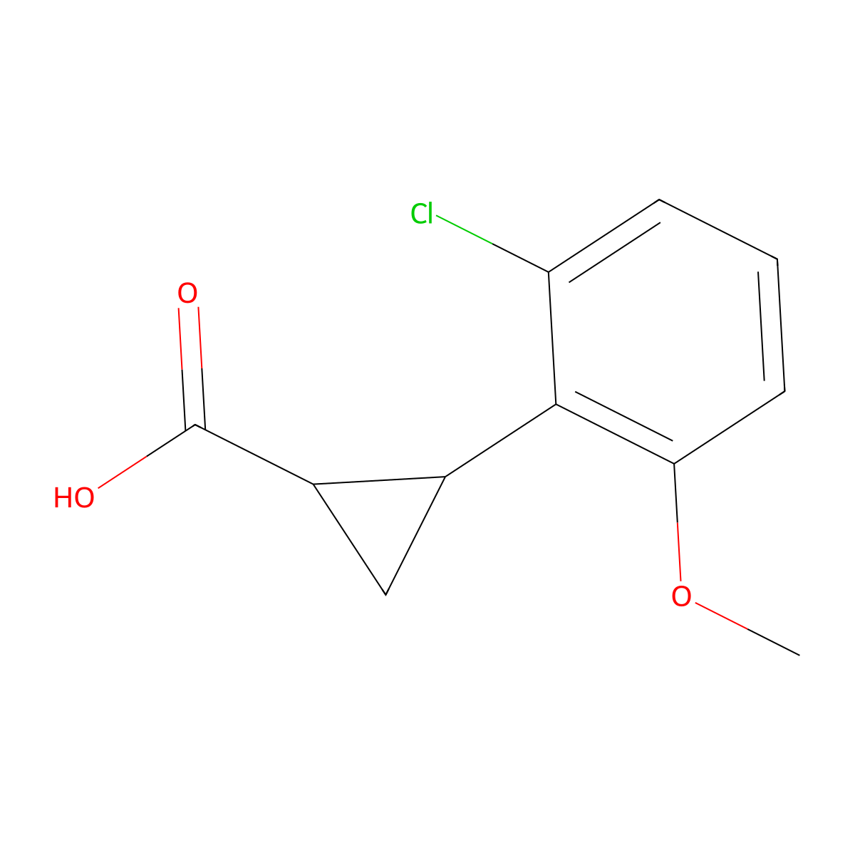 2-(2-Chloro-6-methoxyphenyl)cyclopropane-1-carboxylic acid molecular structure, CAS 1566007-99-5