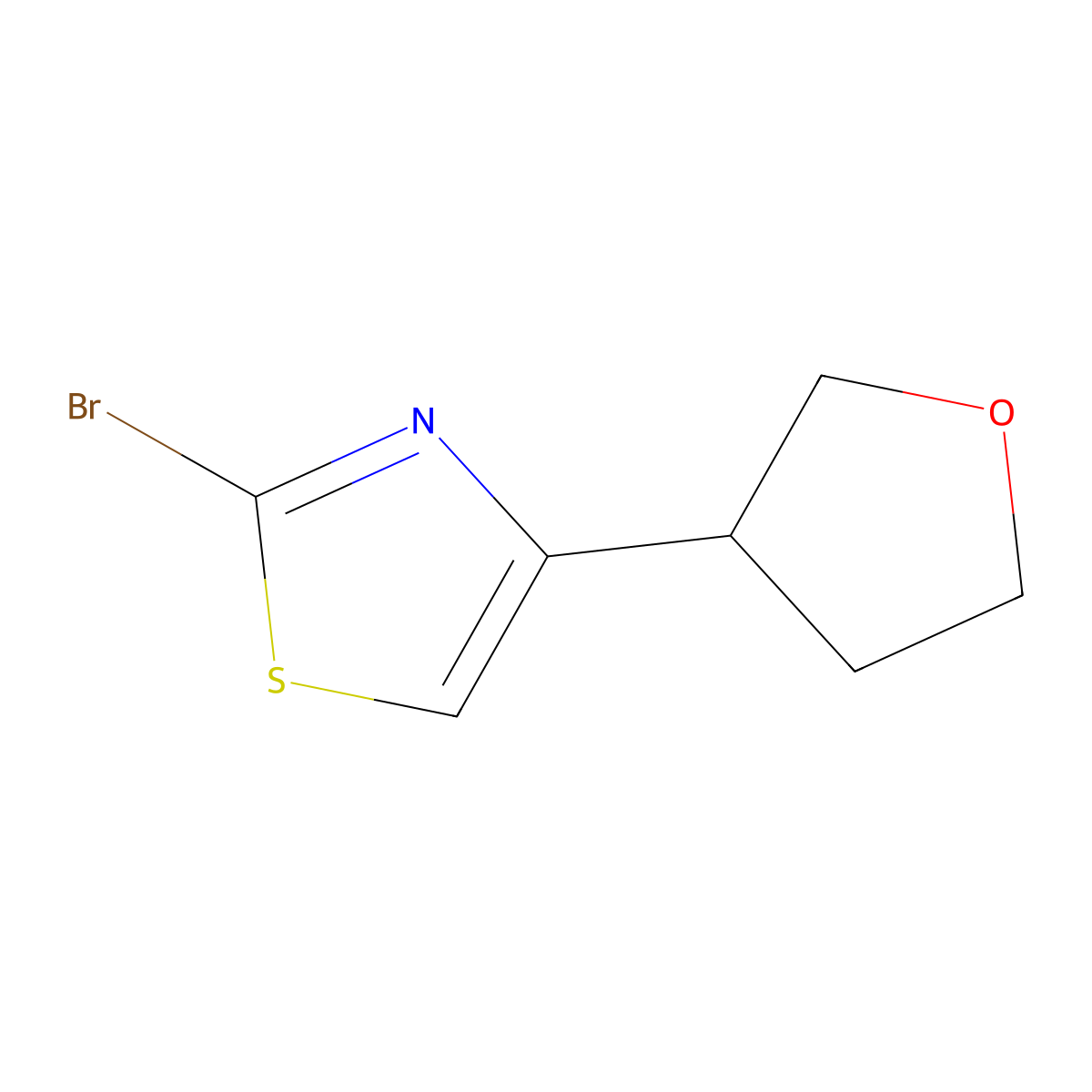 2-Bromo-4-(oxolan-3-yl)-1,3-thiazole molecular structure, CAS 1566012-88-1