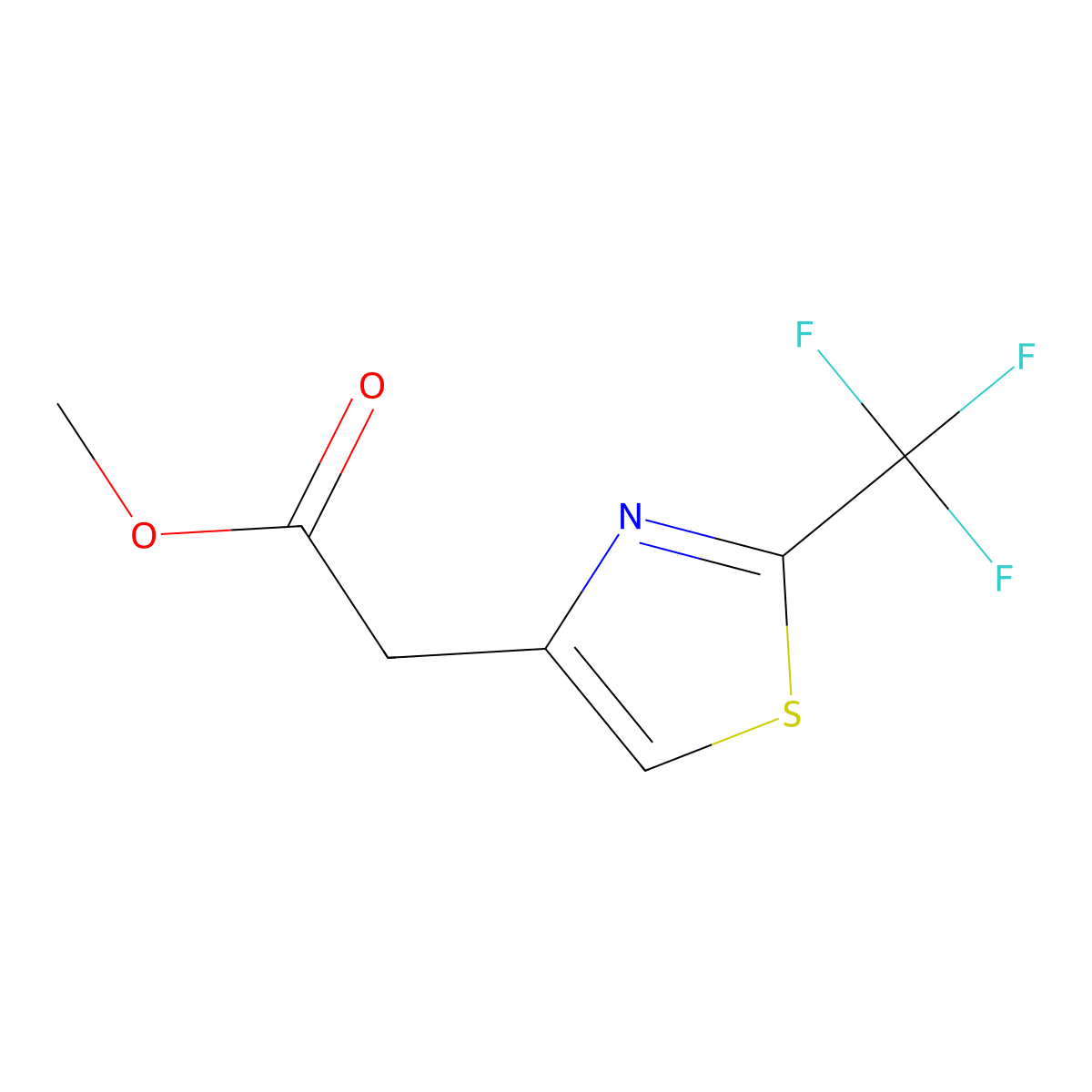 Methyl 2-(2-(trifluoromethyl)thiazol-4-yl)acetate molecular structure, CAS 1566025-55-5
