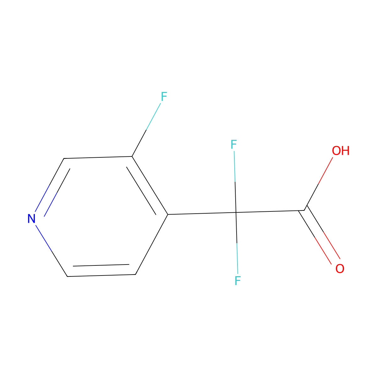 2,2-Difluoro-2-(3-fluoropyridin-4-yl)acetic acid molecular structure, CAS 1566028-92-9