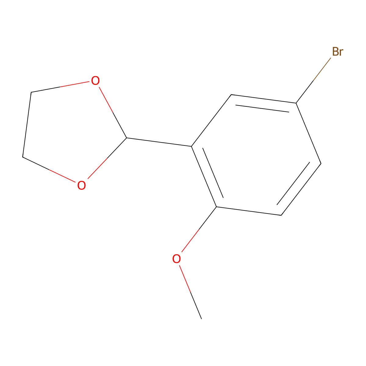 1-Bromo-3-(1,3-dioxolan-2-YL)-4-methoxybenzene molecular structure, CAS 156603-10-0