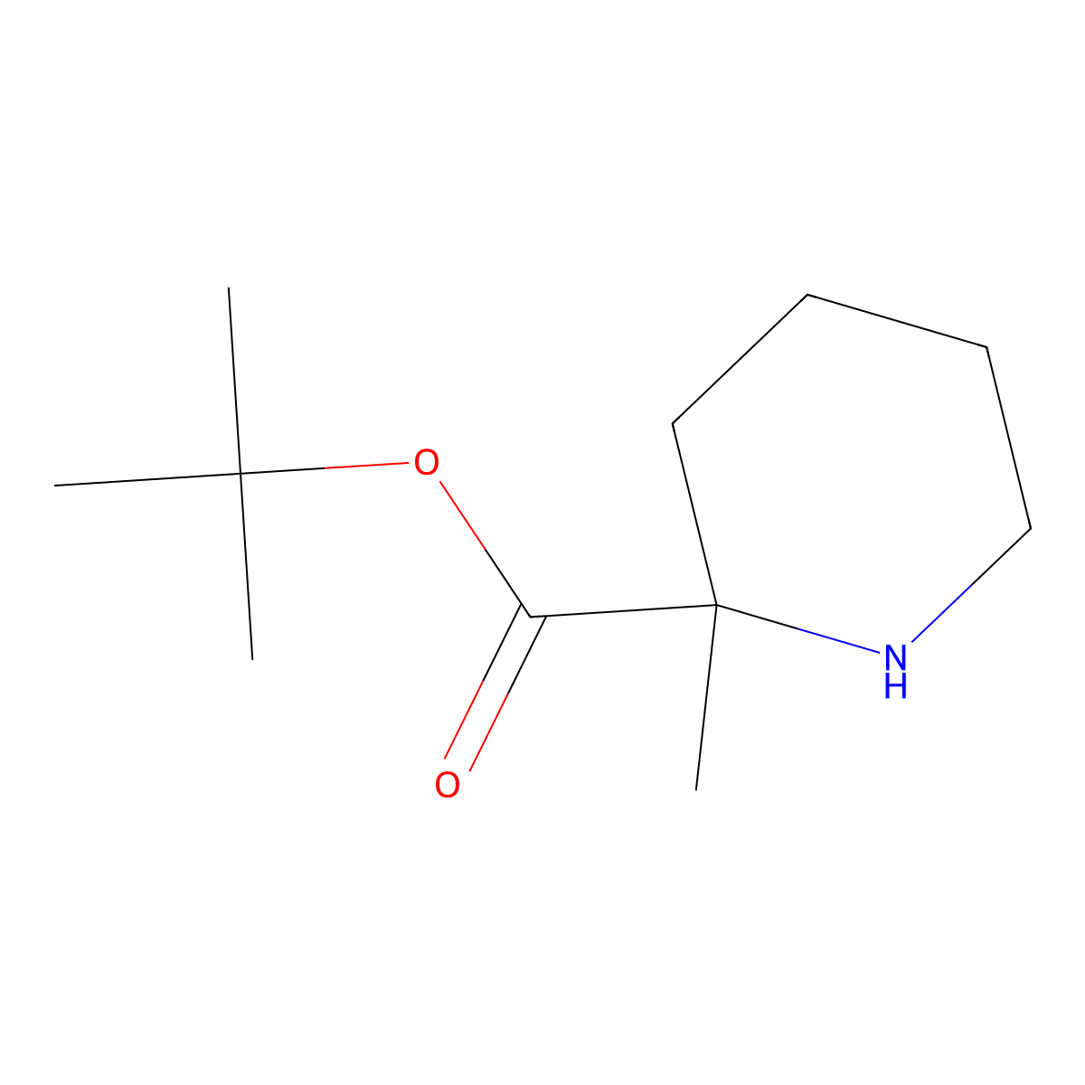 Tert-butyl 2-methylpiperidine-2-carboxylate molecular structure, CAS 1566033-33-7