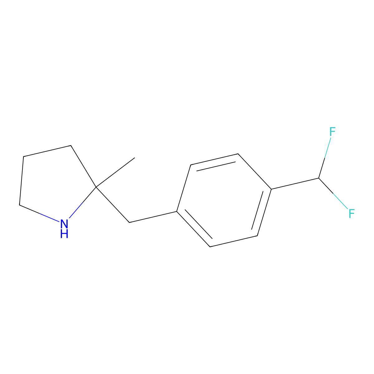 2-((4-(Difluoromethyl)phenyl)methyl)-2-methylpyrrolidine molecular structure, CAS 1566038-12-7