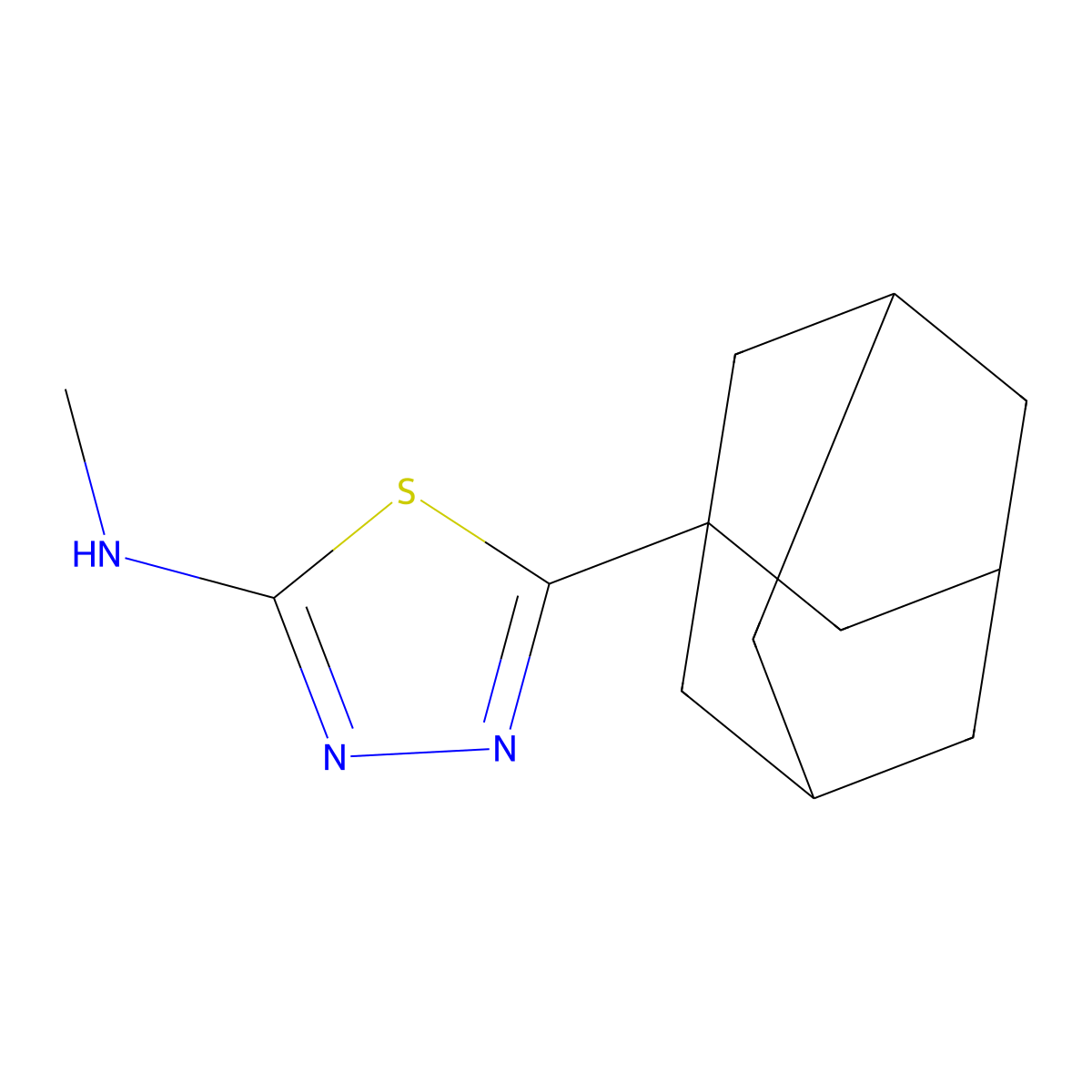 5-(1-adamantyl)-N-methyl-1,3,4-thiadiazol-2-amine molecular structure, CAS 156604-69-2