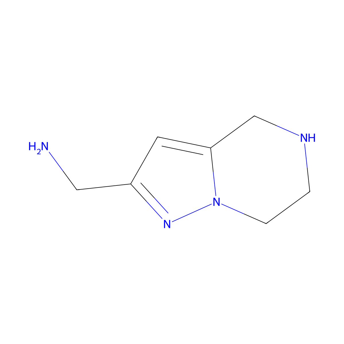 {4H,5H,6H,7H-pyrazolo[1,5-a]pyrazin-2-yl}methanamine molecular structure, CAS 1566041-67-5