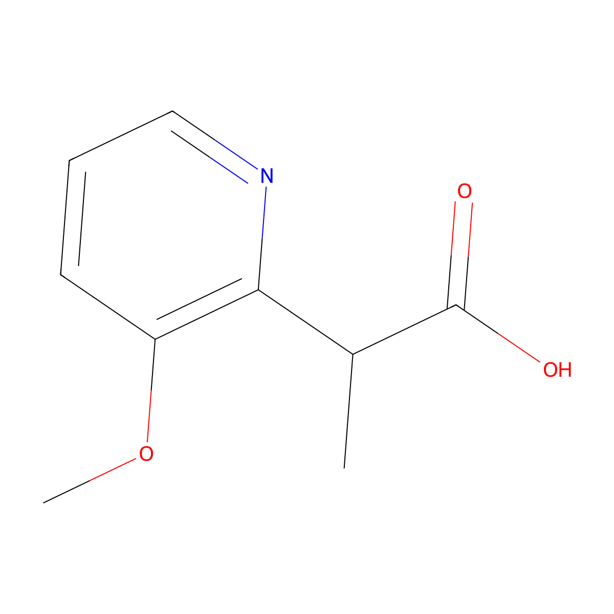 2-(3-Methoxypyridin-2-yl)propanoic acid molecular structure, CAS 1566042-41-8