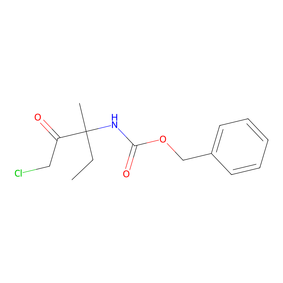 benzyl N-(1-chloro-3-methyl-2-oxopentan-3-yl)carbamate molecular structure, CAS 1566044-16-3