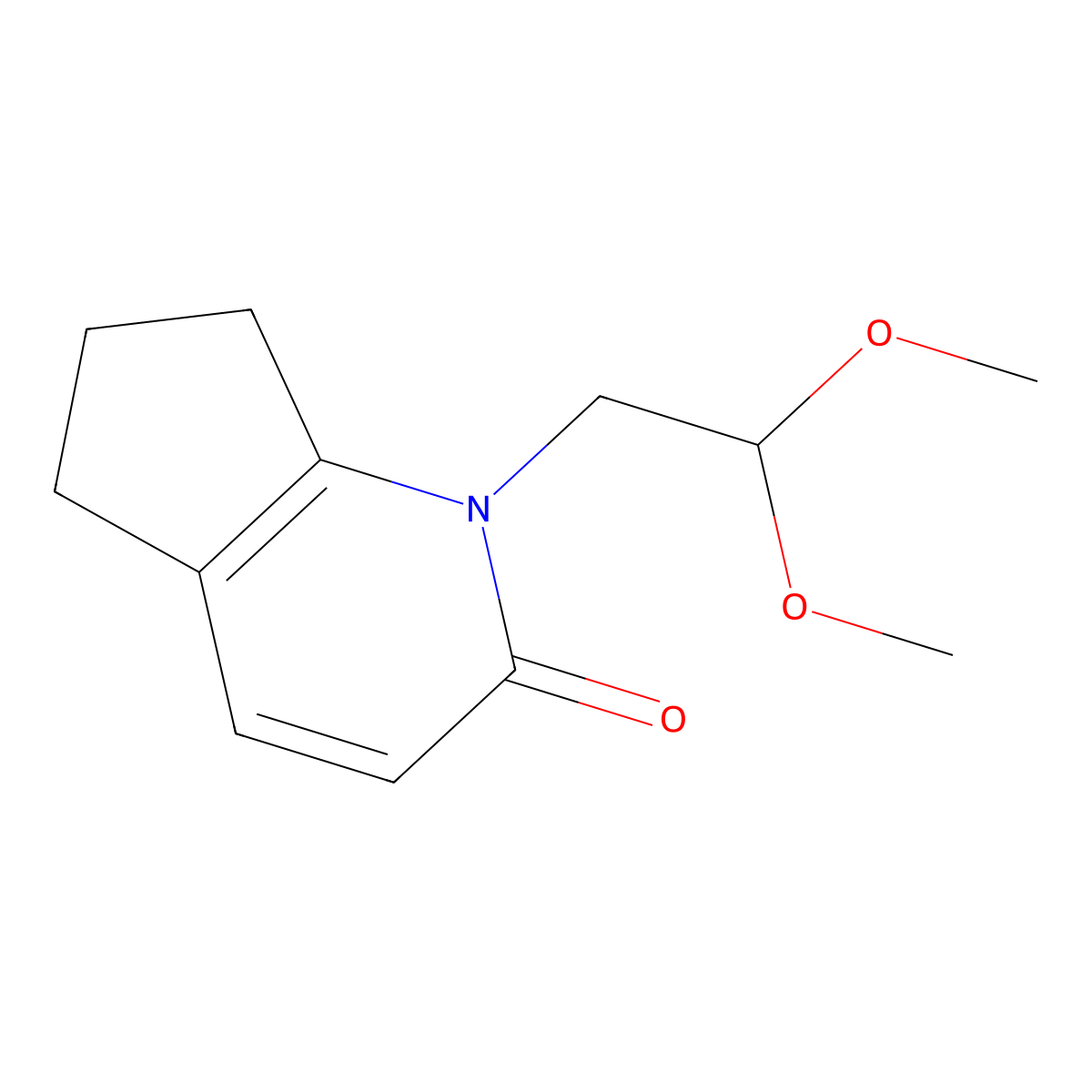 1-(2,2-dimethoxyethyl)-1H,2H,5H,6H,7H-cyclopenta[b]pyridin-2-one molecular structure, CAS 1566044-82-3