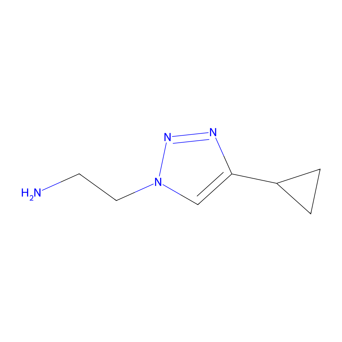 2-(4-cyclopropyl-1H-1,2,3-triazol-1-yl)ethan-1-amine molecular structure, CAS 1566055-16-0