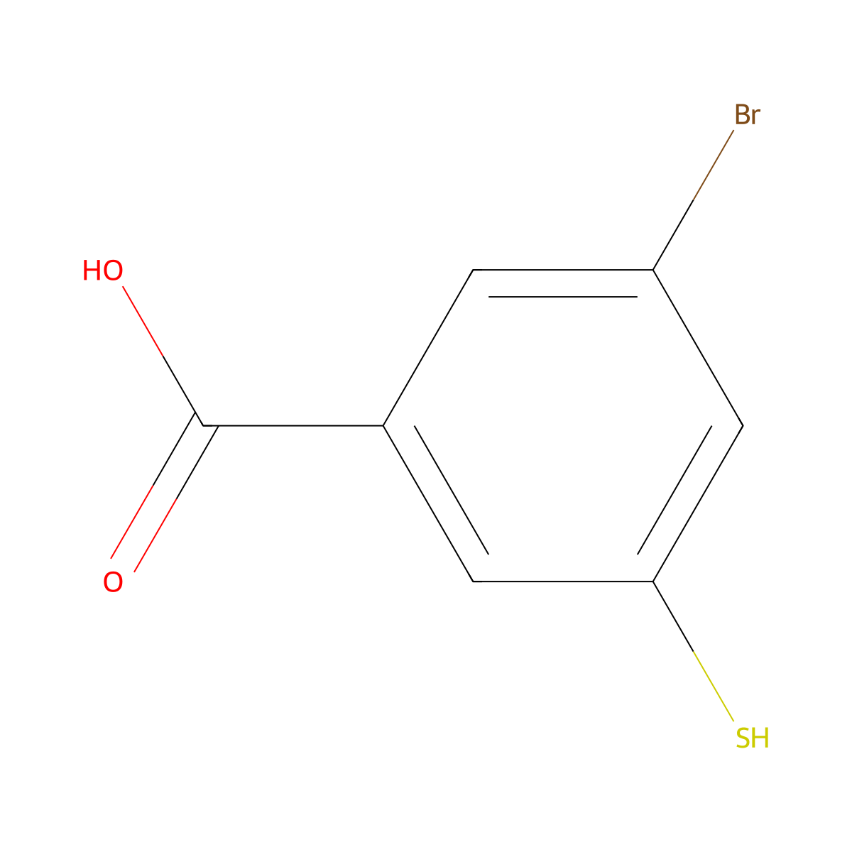 3-Bromo-5-mercaptobenzoic acid molecular structure, CAS 1566056-00-5
