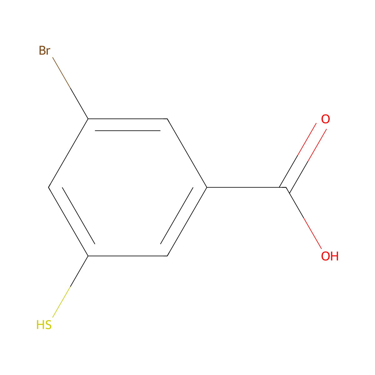 3-Bromo-5-mercaptobenzoic acid molecular structure, CAS 1566056-00-5