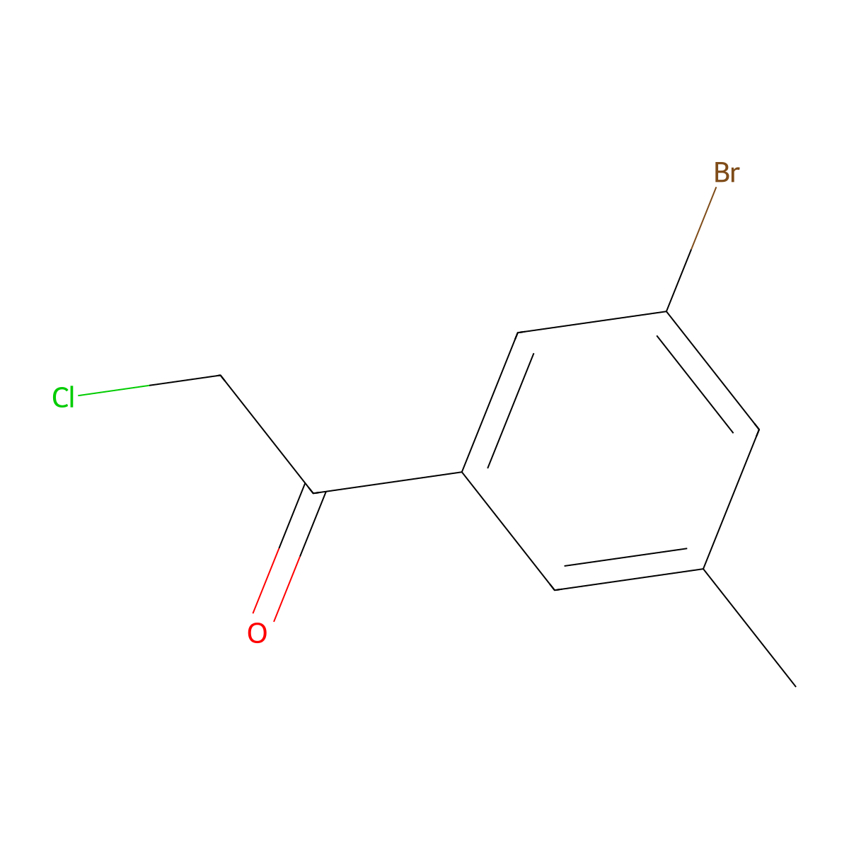 1-(3-Bromo-5-methylphenyl)-2-chloroethan-1-one molecular structure, CAS 1566057-70-2