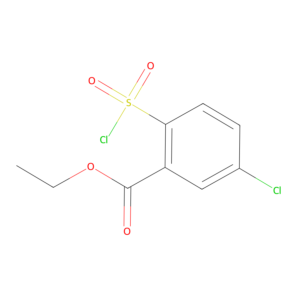Ethyl 5-chloro-2-(chlorosulfonyl)benzoate molecular structure, CAS 1566062-85-8