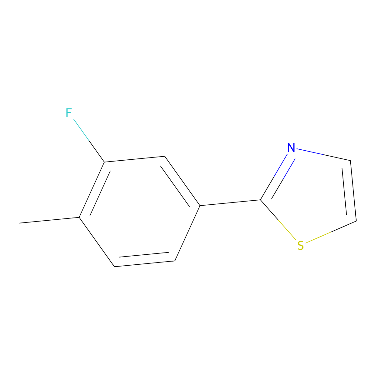2-(3-Fluoro-4-methylphenyl)-1,3-thiazole molecular structure, CAS 1566065-85-7
