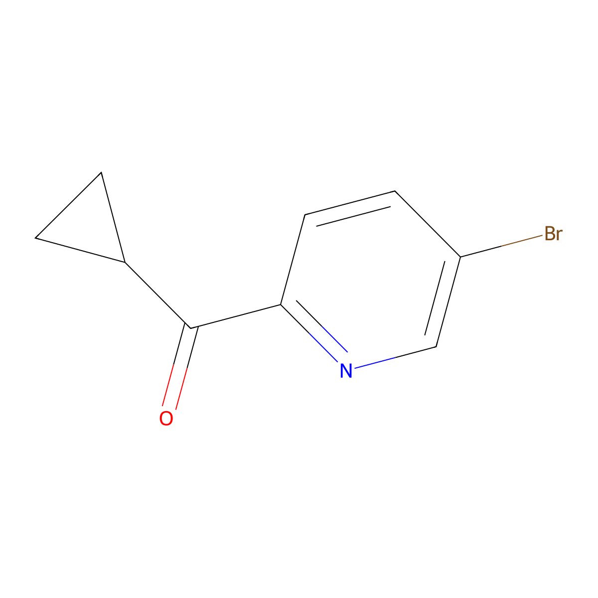 (5-Bromopyridin-2-yl)(cyclopropyl)methanone molecular structure, CAS 1566066-23-6