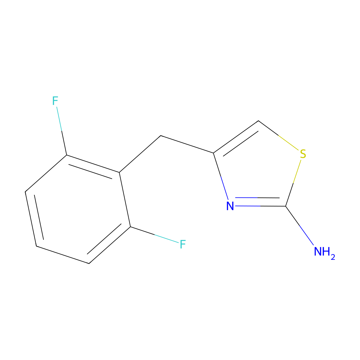 4-[(2,6-Difluorophenyl)methyl]-1,3-thiazol-2-amine molecular structure, CAS 1566067-94-4