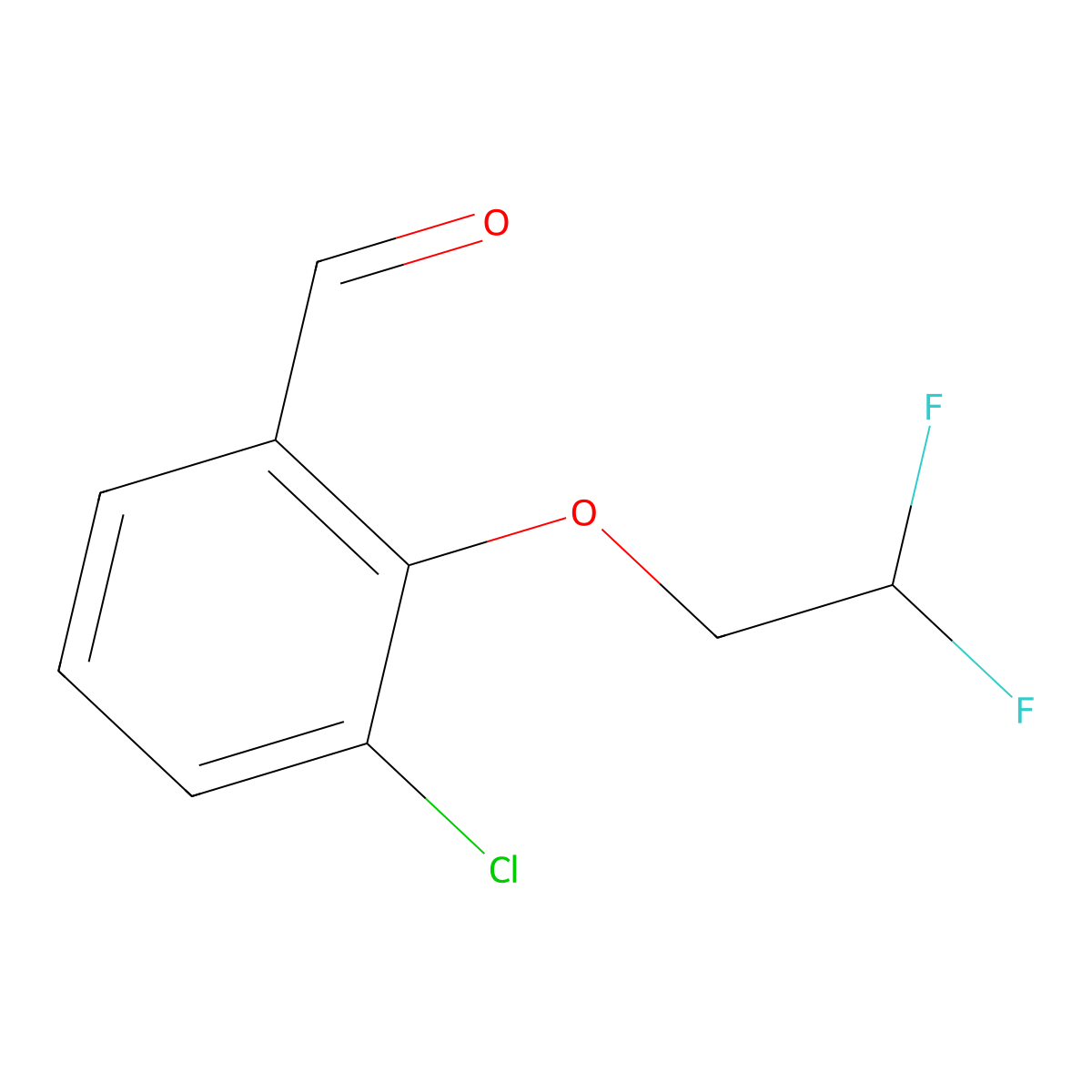3-Chloro-2-(2,2-difluoroethoxy)benzaldehyde molecular structure, CAS 1566070-59-4