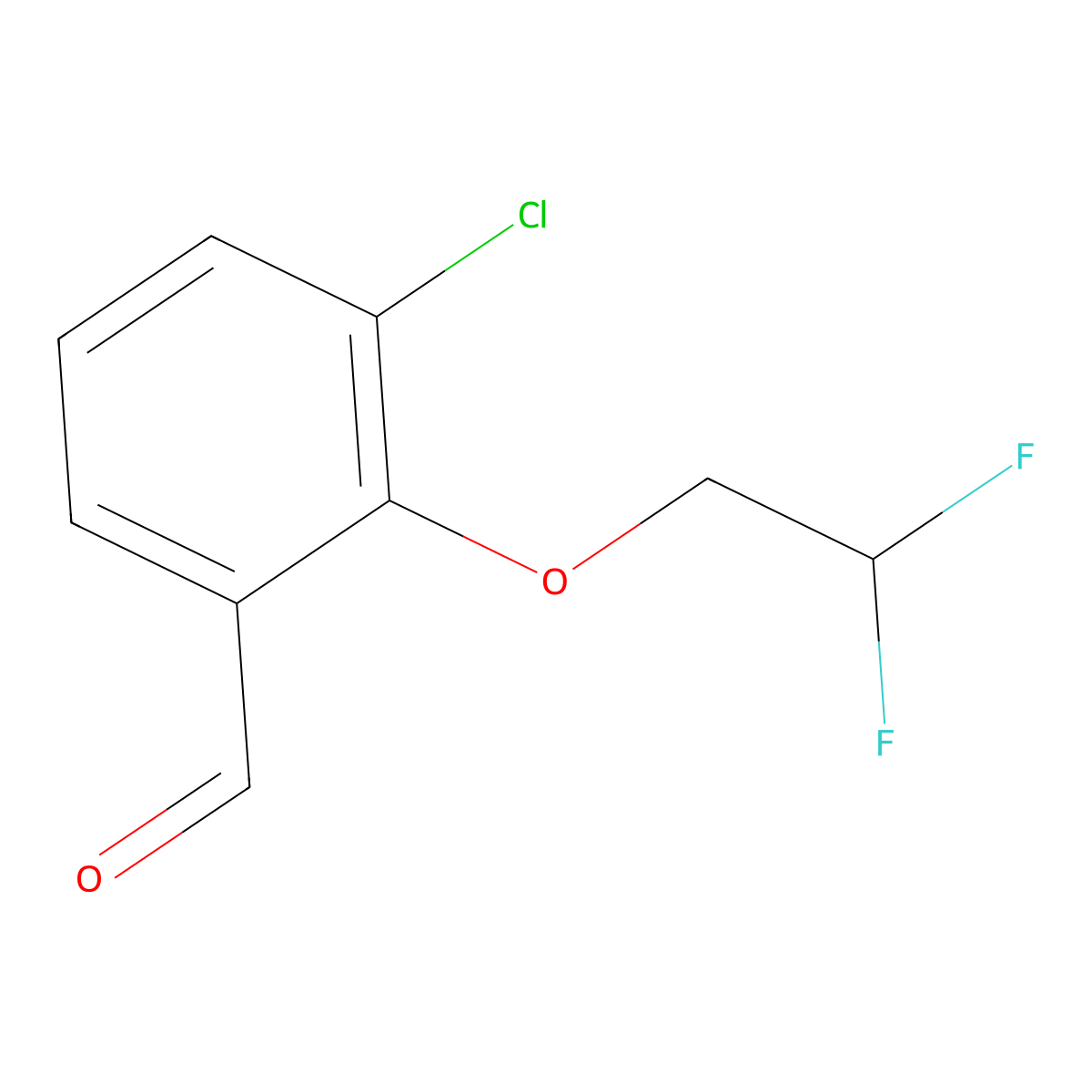 3-Chloro-2-(2,2-difluoroethoxy)benzaldehyde molecular structure, CAS 1566070-59-4