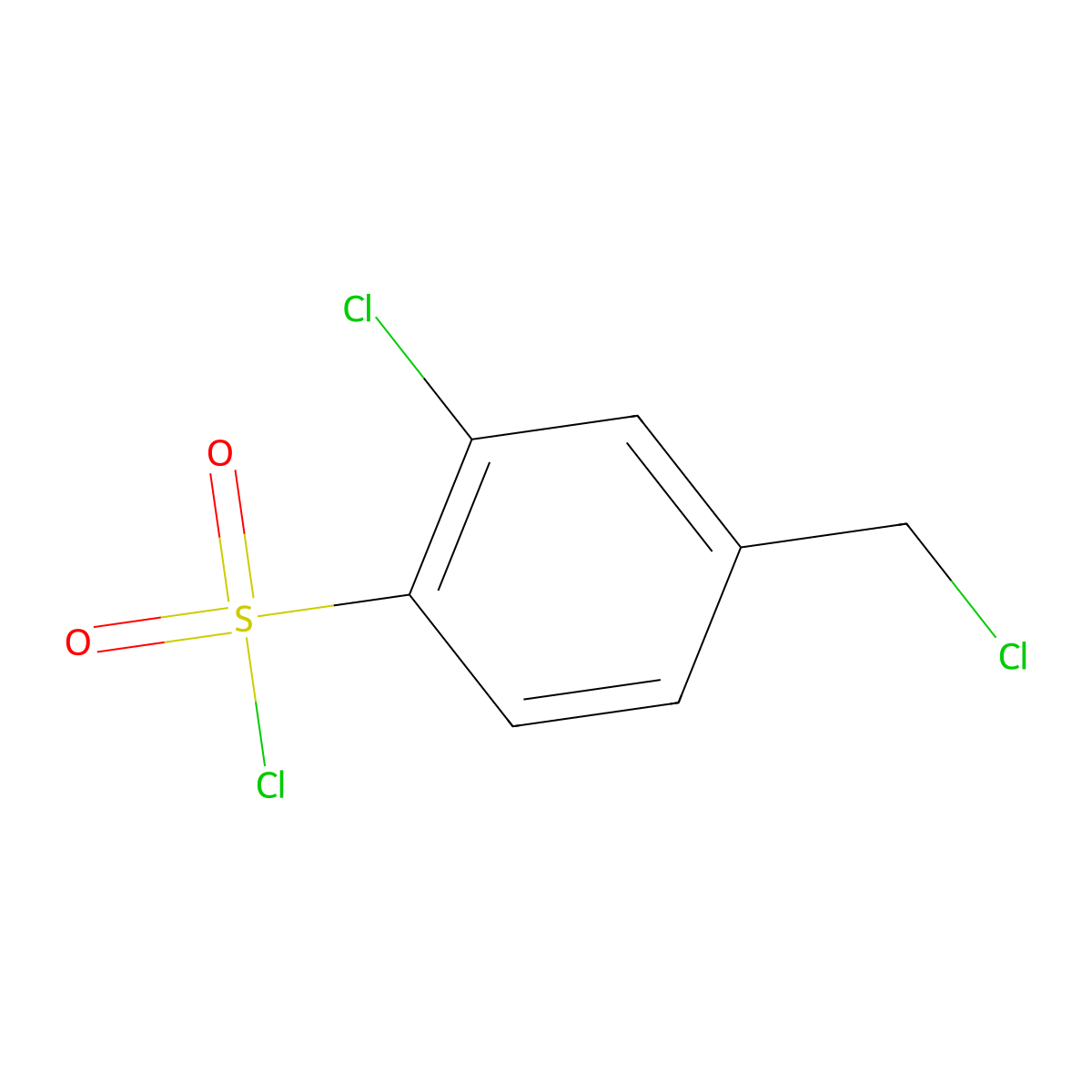 2-Chloro-4-(chloromethyl)benzene-1-sulfonyl chloride molecular structure, CAS 1566072-14-7