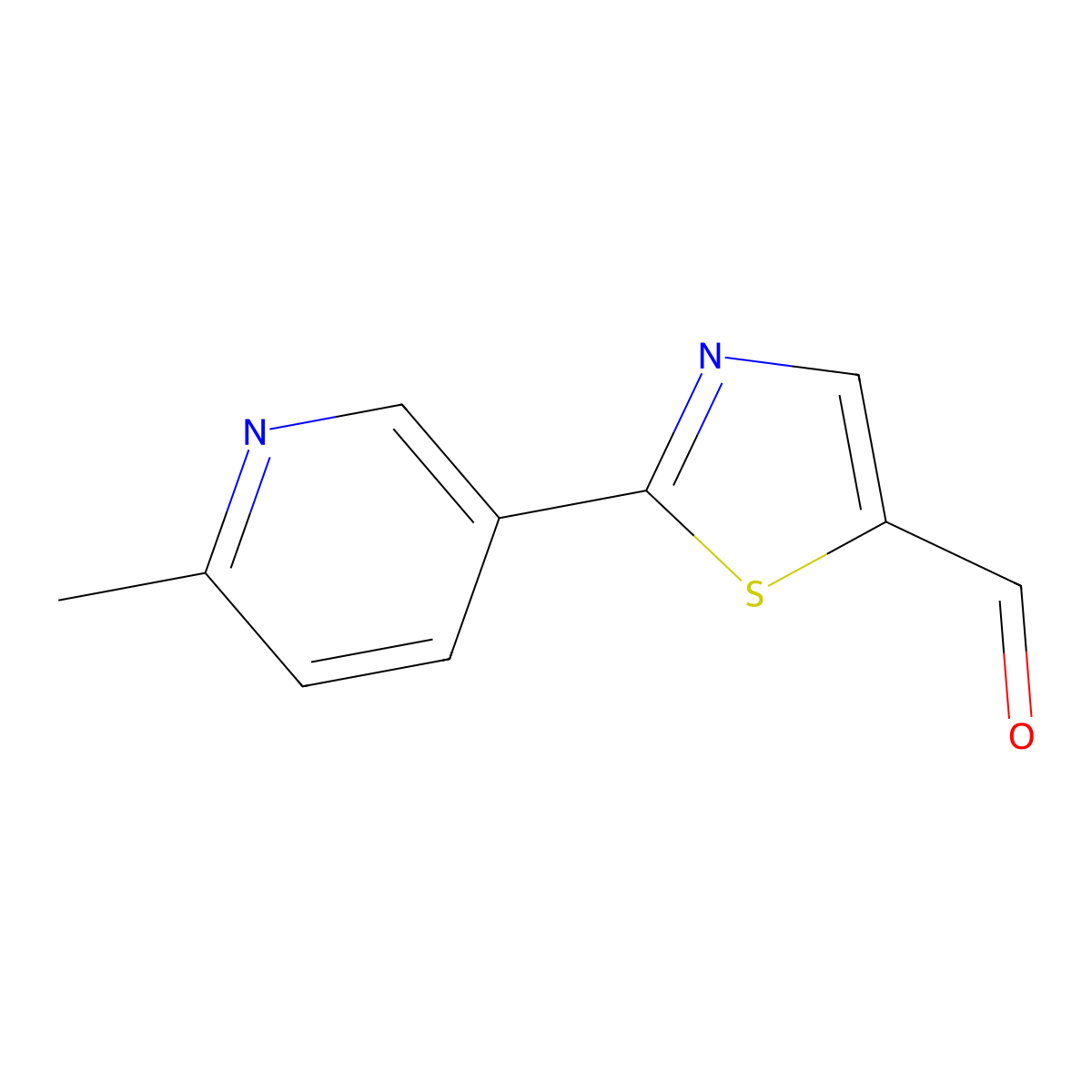 2-(6-Methylpyridin-3-yl)thiazole-5-carbaldehyde molecular structure, CAS 1566079-72-8