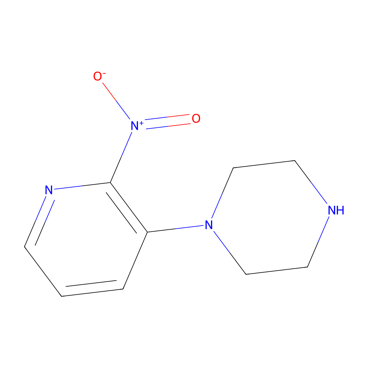 1-(2-Nitropyridin-3-yl)piperazine molecular structure, CAS 1566082-34-5