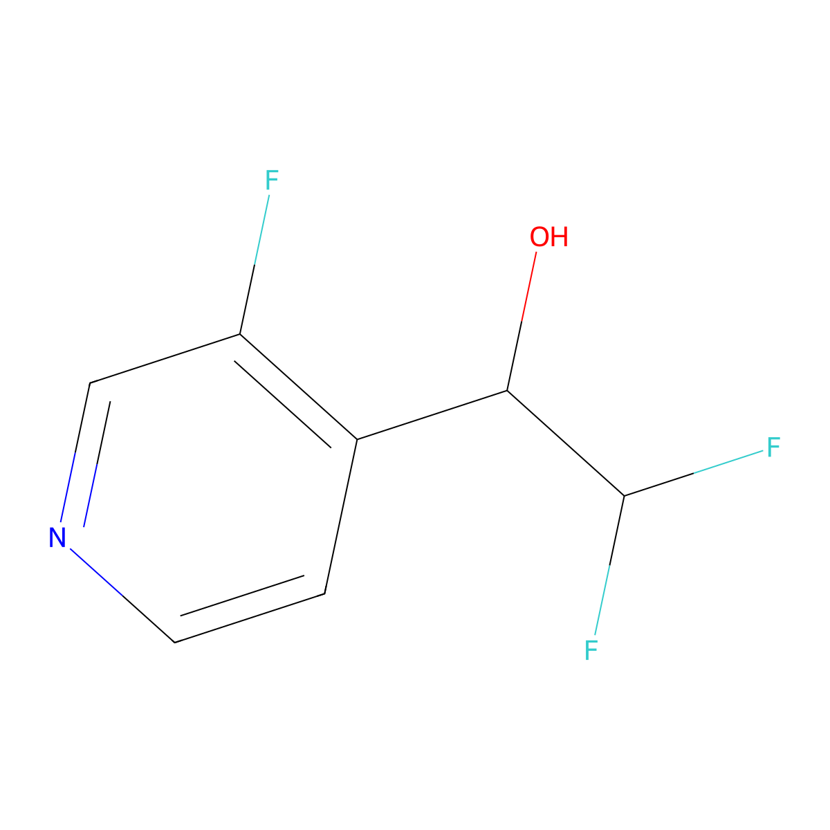 2,2-Difluoro-1-(3-fluoropyridin-4-yl)ethan-1-ol molecular structure, CAS 1566092-15-6