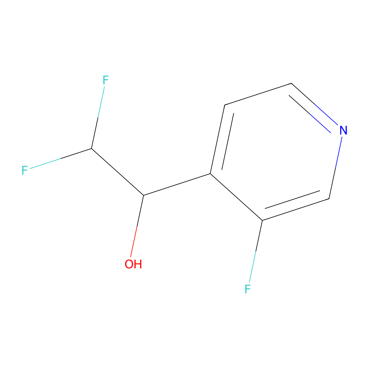 2,2-Difluoro-1-(3-fluoropyridin-4-yl)ethan-1-ol molecular structure, CAS 1566092-15-6
