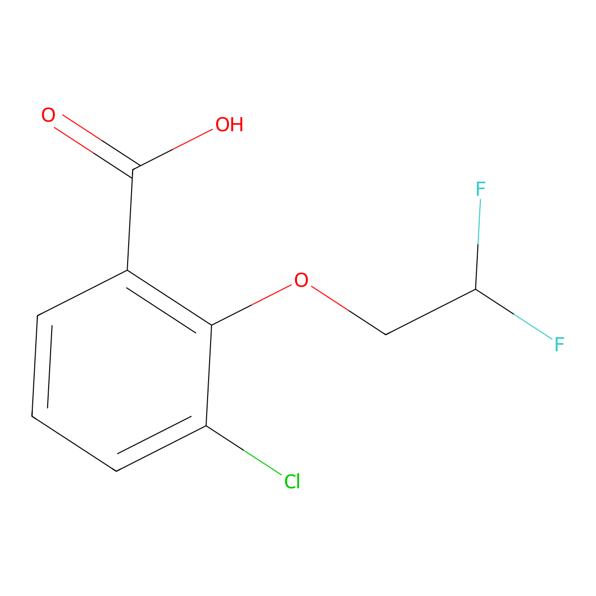 3-Chloro-2-(2,2-difluoroethoxy)benzoic acid molecular structure, CAS 1566099-77-1