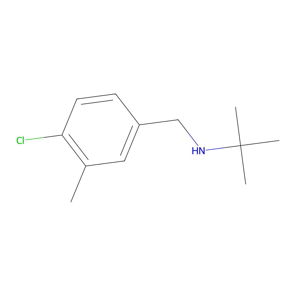 Tert-butyl[(4-chloro-3-methylphenyl)methyl]amine molecular structure, CAS 1566103-55-6