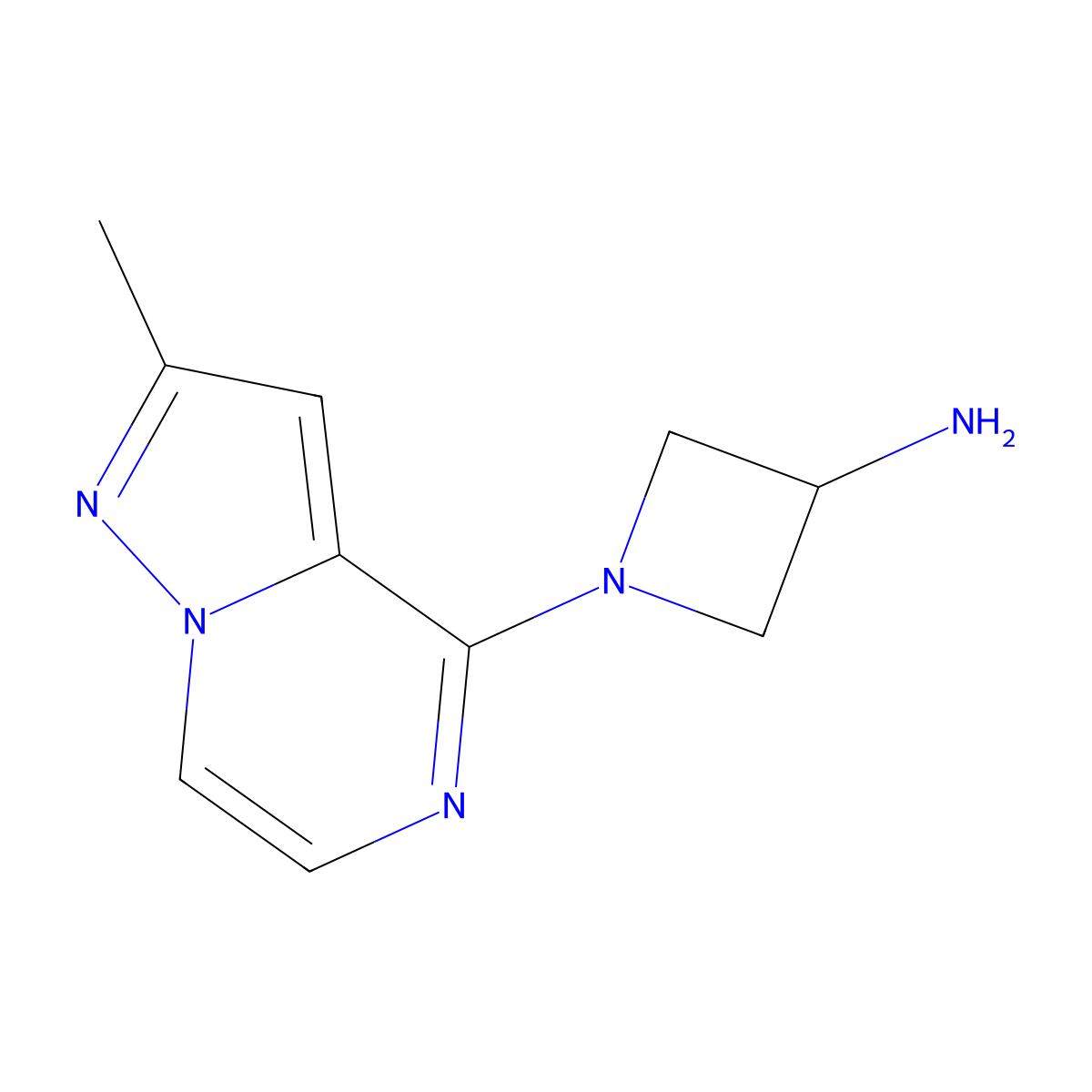 1-(2-Methylpyrazolo[1,5-a]pyrazin-4-yl)azetidin-3-amine molecular structure, CAS 1566103-65-8