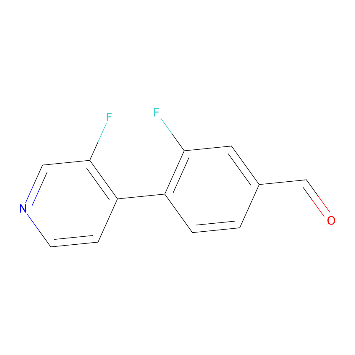 3-Fluoro-4-(3-fluoro-4-pyridinyl)benzaldehyde molecular structure, CAS 1566104-72-0