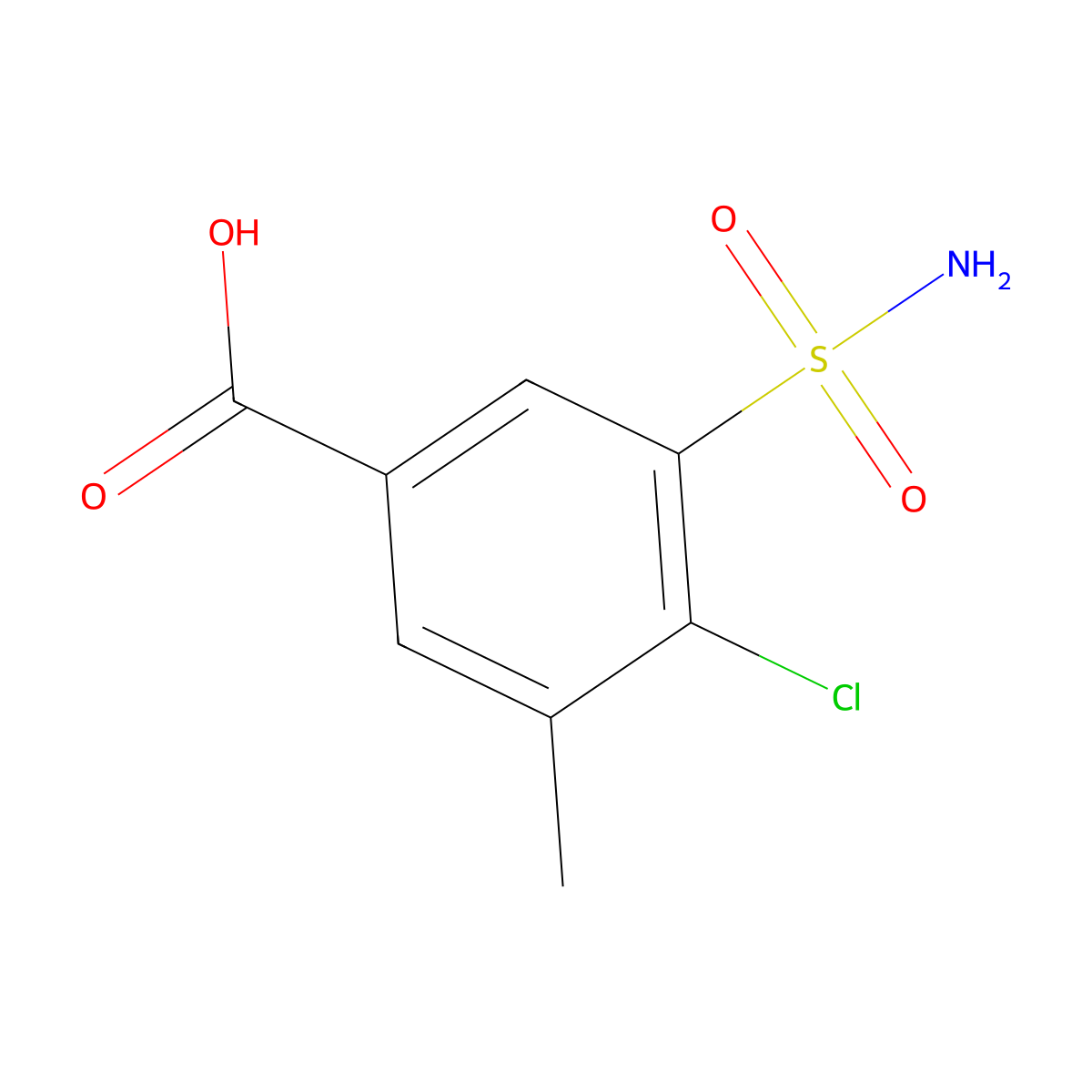 4-Chloro-3-methyl-5-sulfamoylbenzoic acid molecular structure, CAS 1566120-89-5