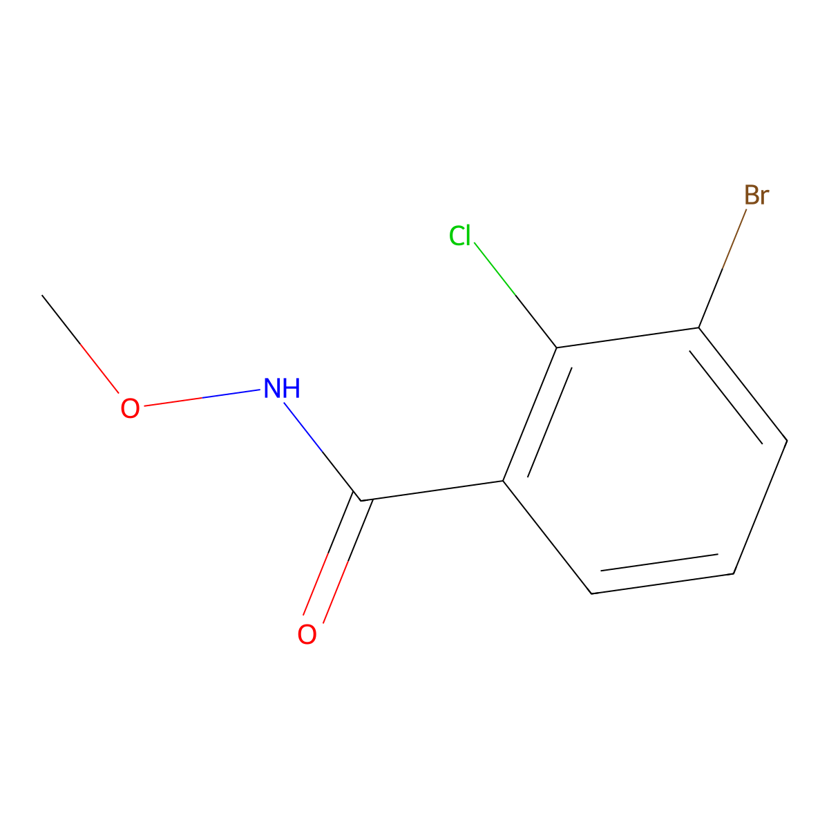 3-bromo-2-chloro-N-methoxybenzamide molecular structure, CAS 1566127-45-4