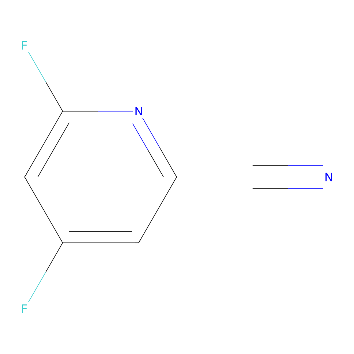 4,6-Difluoropyridine-2-carbonitrile molecular structure, CAS 1566138-80-4