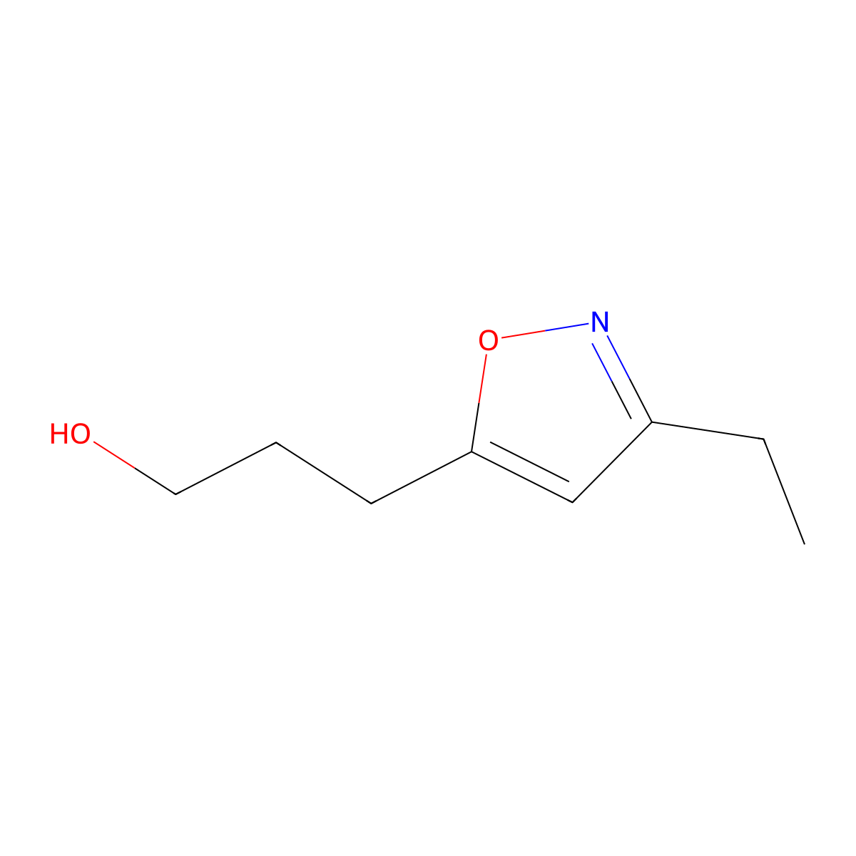 3-(3-Ethyl-1,2-oxazol-5-yl)propan-1-ol molecular structure, CAS 1566151-00-5